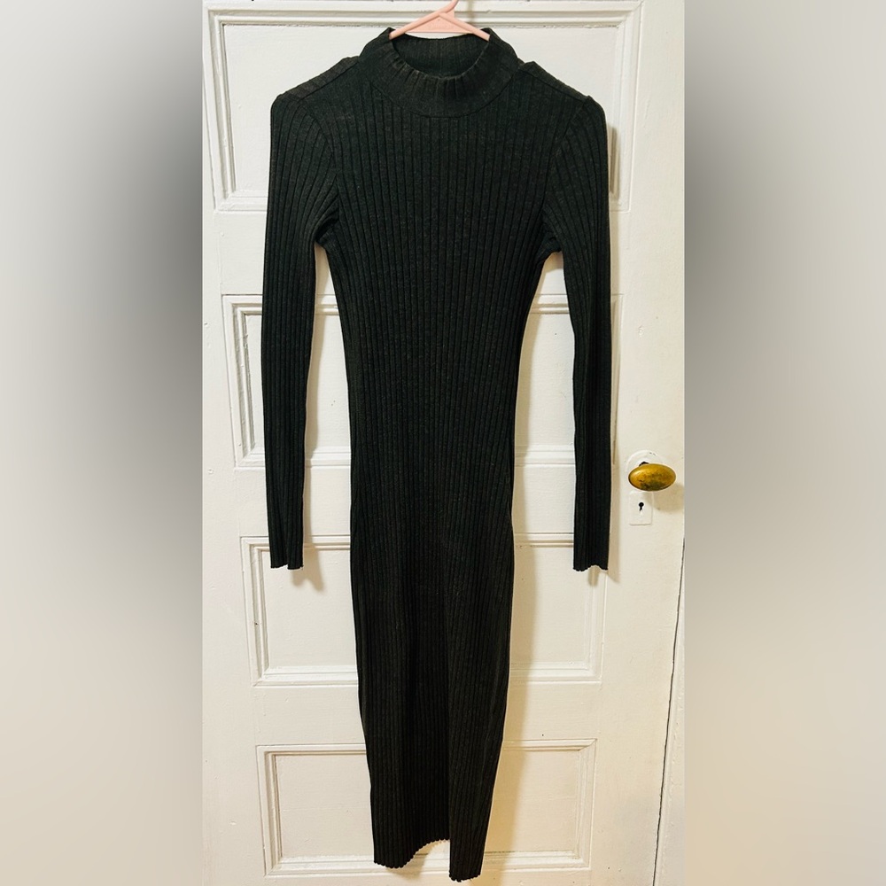 G-Star Black Long Sleeve Ribbed Dress
